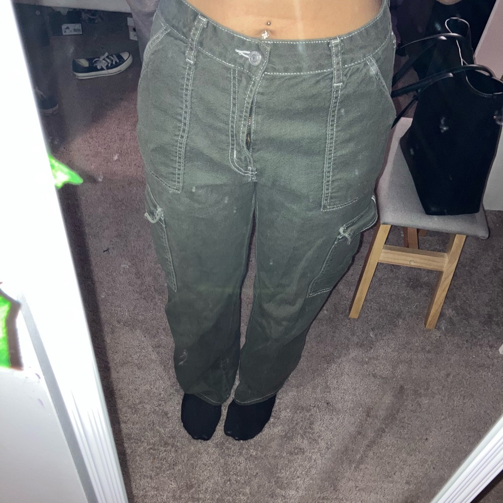 Forest Green Straight Leg Women's Jeans